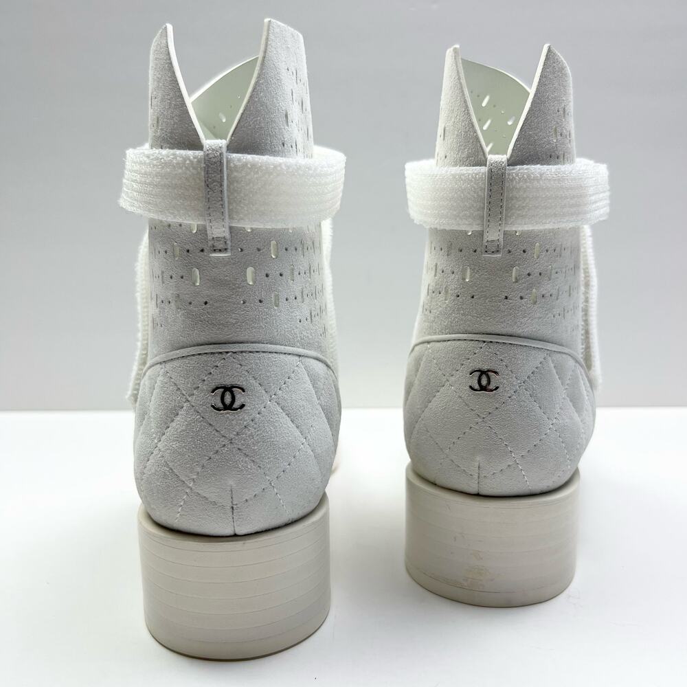 Chanel Interlocking Cc Logo Perforated Ankle Sued… - image 6